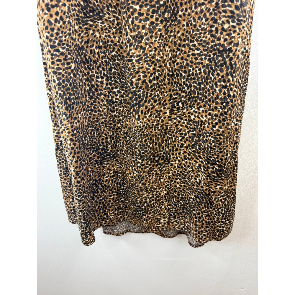 Old Navy Womens Leopard Print Maxi Skirt Brown Black Smocked Back Pockets Size M - Picture 4 of 7
